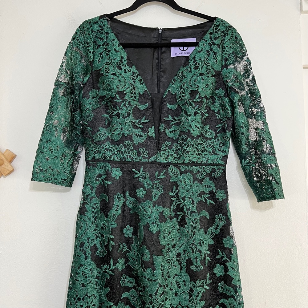 Js Collections Embroidered Lace 3/4 Sleeves Gown - image 4